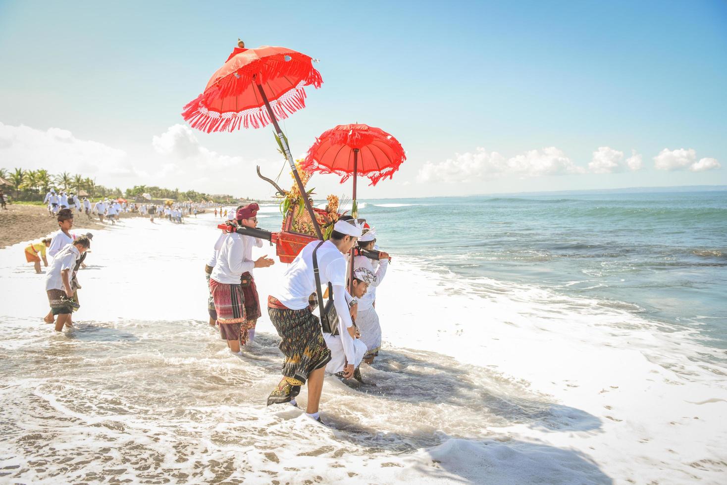 Sanur, Bali, Indonesia, 2015 - Melasti is a Hindu Balinese purification ceremony and ritual photo