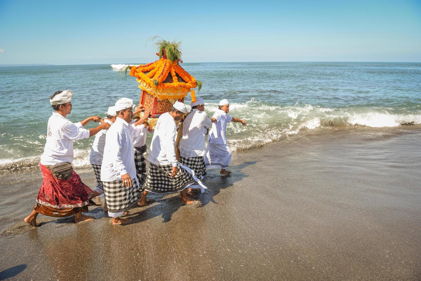 Sanur, Bali, Indonesia, 2015 - Melasti is a Hindu Balinese purification ceremony and ritual photo