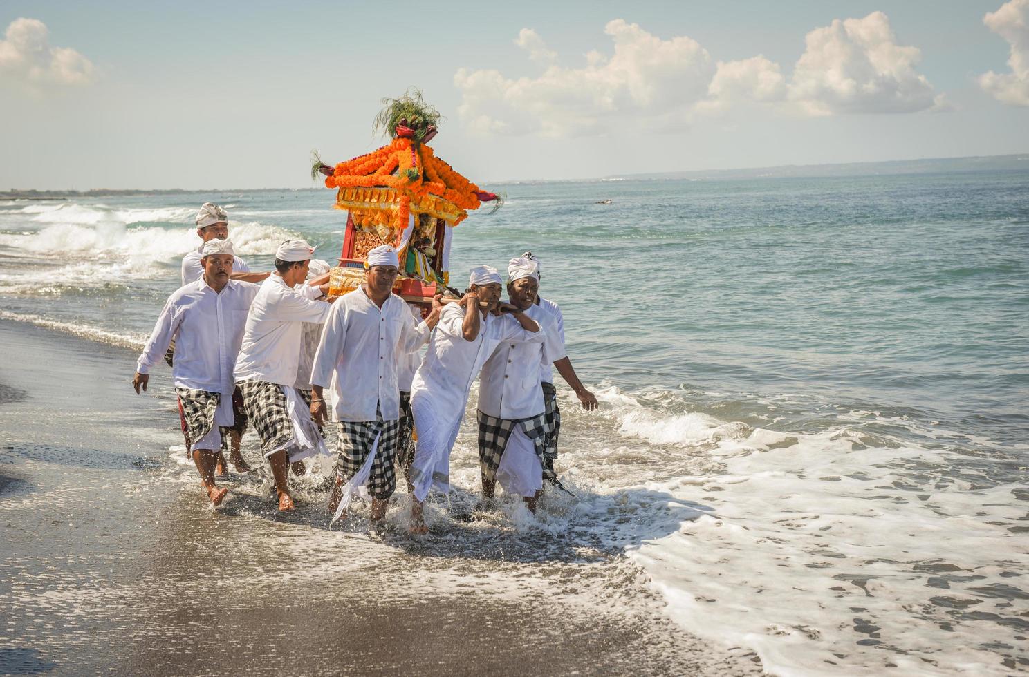 Sanur, Bali, Indonesia, 2015 - Melasti is a Hindu Balinese purification ceremony and ritual photo