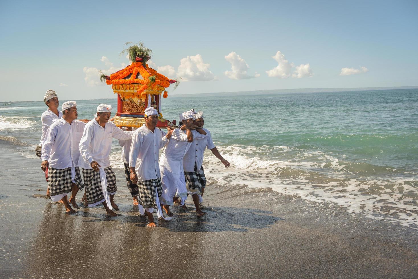 Sanur, Bali, Indonesia, 2015 - Melasti is a Hindu Balinese purification ceremony and ritual photo