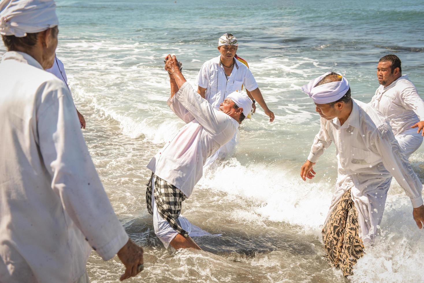 Sanur, Bali, Indonesia, 2015 - Melasti is a Hindu Balinese purification ceremony and ritual photo