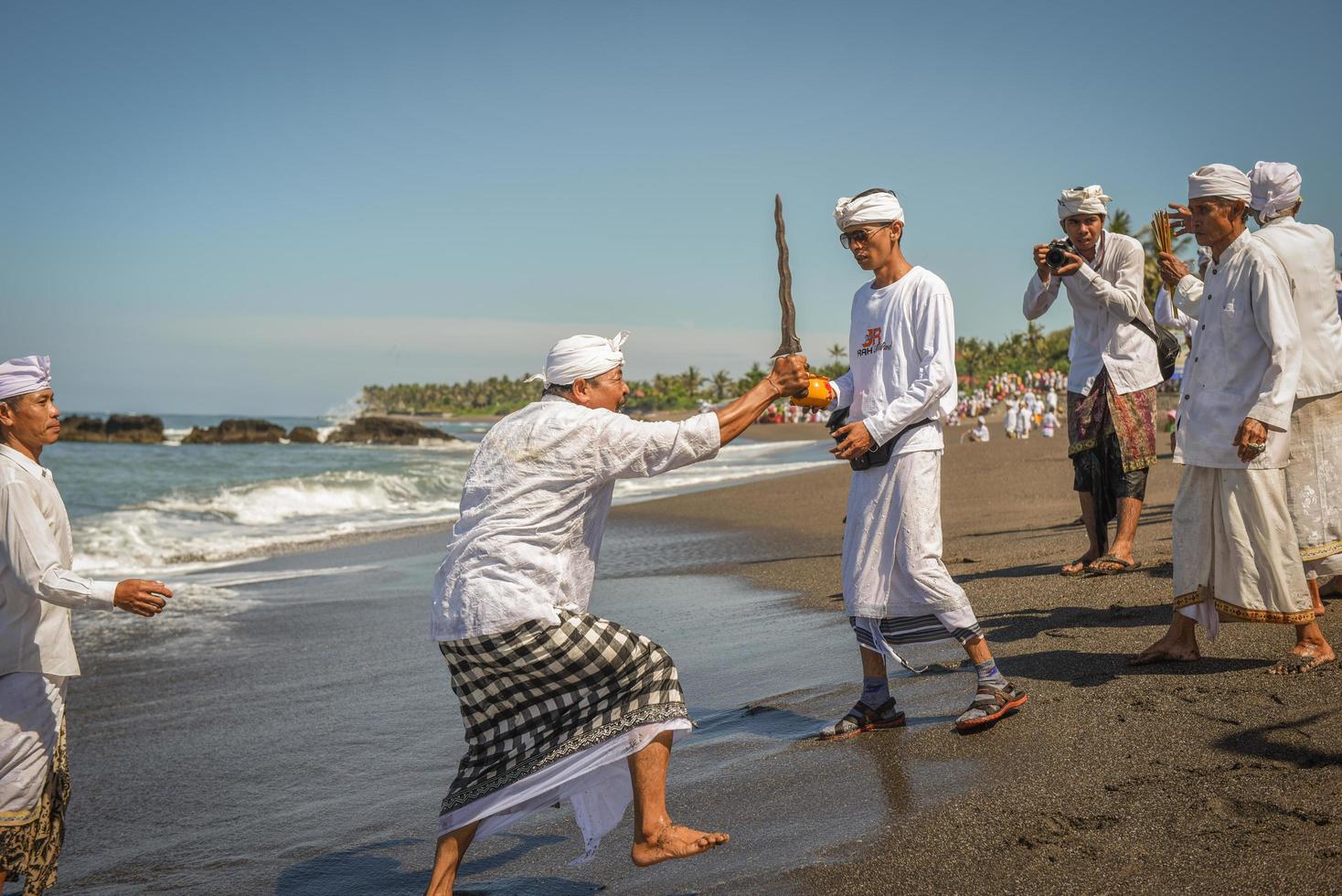 Sanur, Bali, Indonesia, 2015 - Melasti is a Hindu Balinese purification ceremony and ritual photo