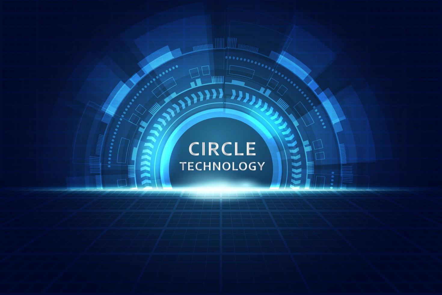 Abstract blue technology background with light.Circle technology digital.Innovation digital concept. vector