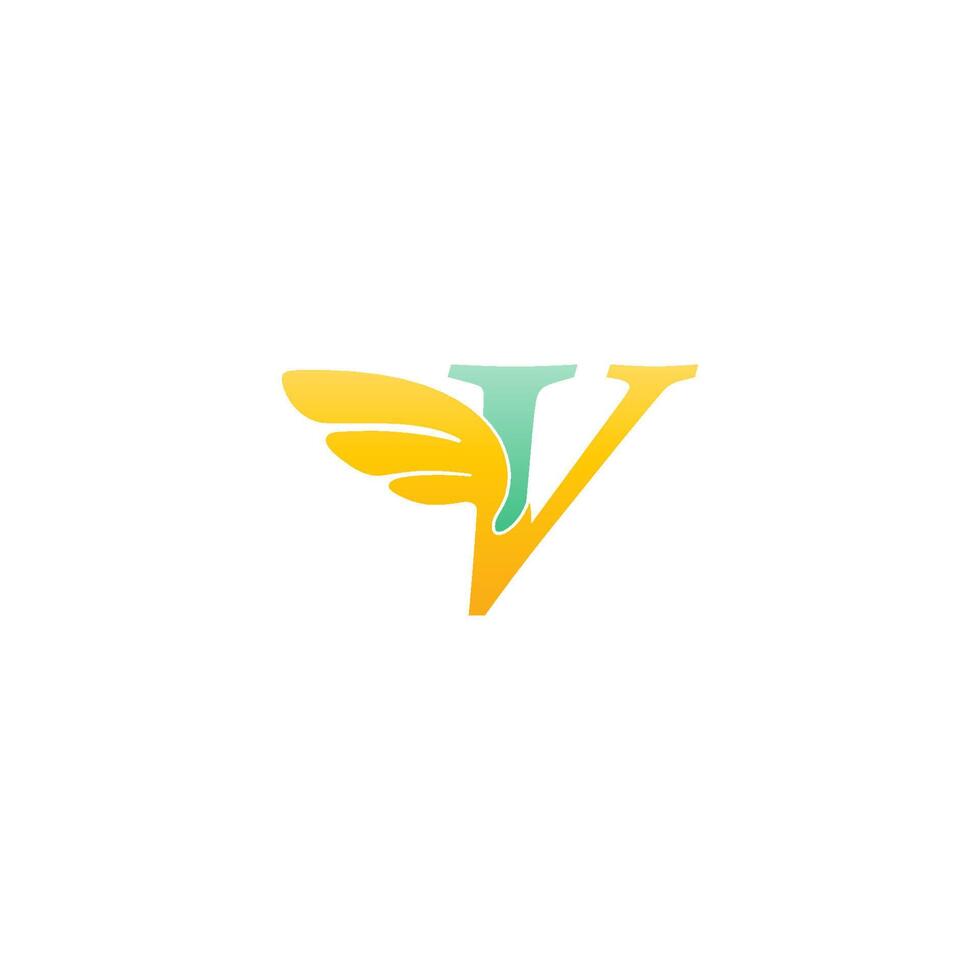 Letter V logo icon illustration with wings vector