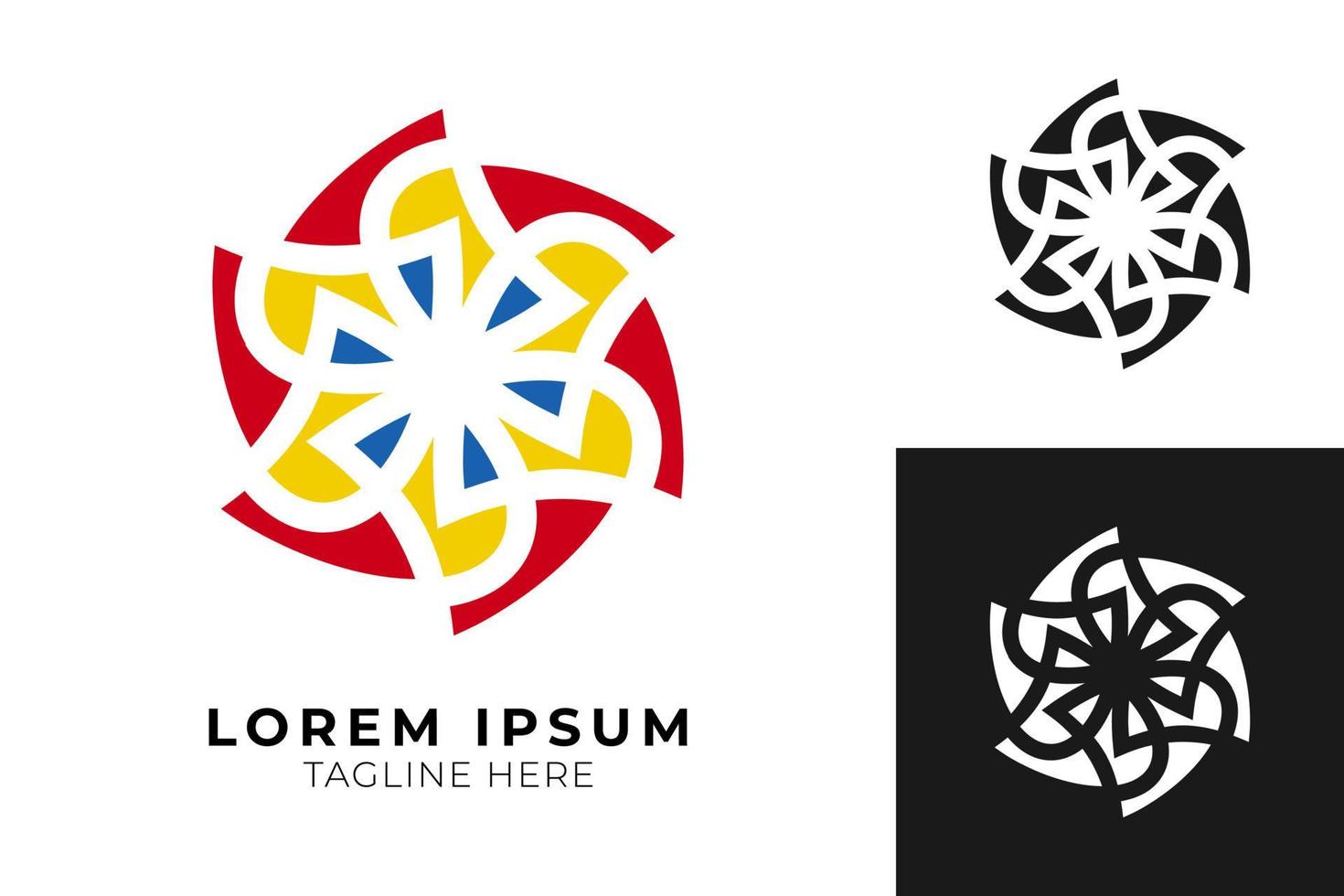 abstract colorful fantasy flower in rainbow colors. Vector Geometric Flower Symbol. Rainbow Isolated Icon. Rainbow flower logo.