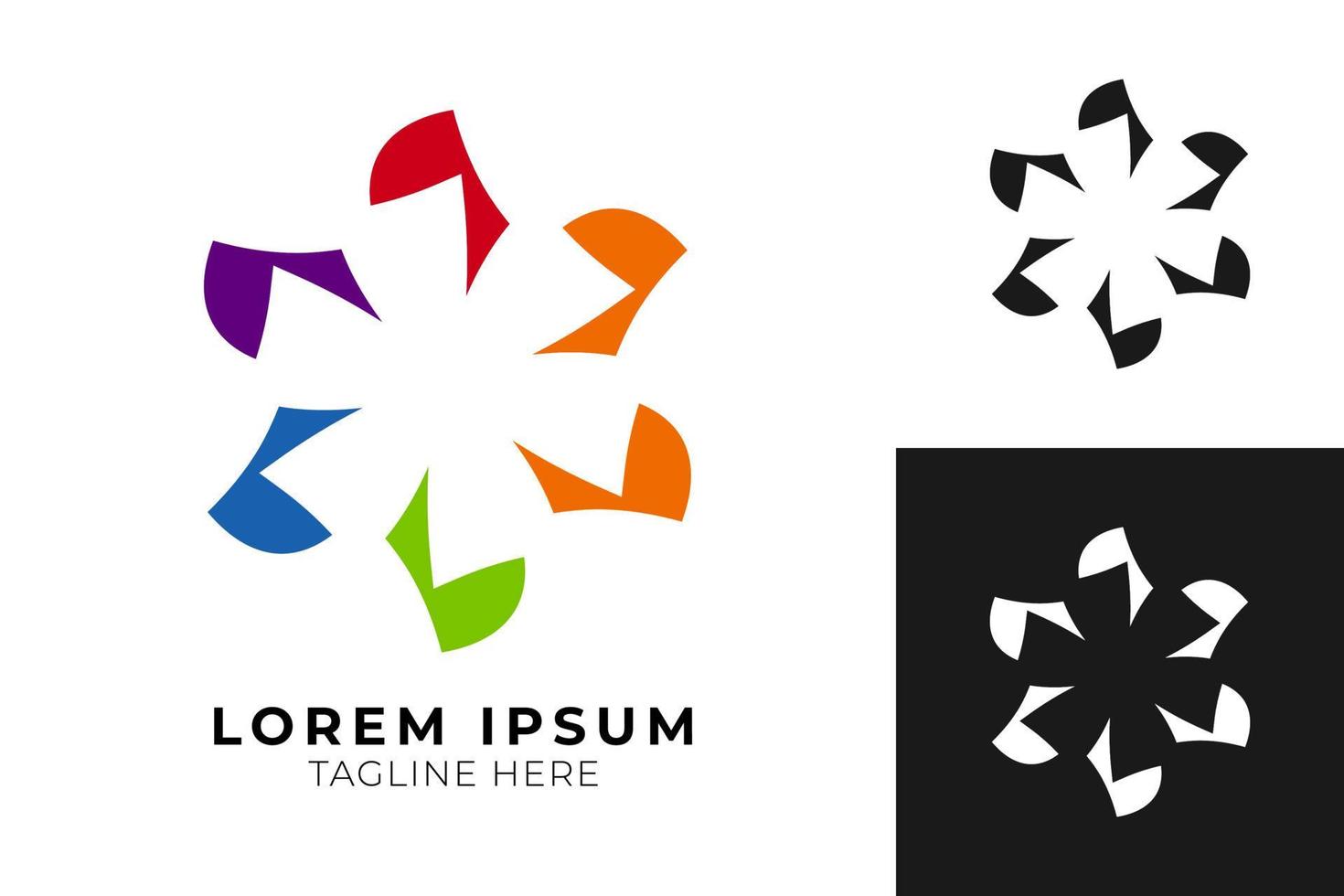 abstract colorful fantasy flower in rainbow colors. Vector Geometric Flower Symbol. Rainbow Isolated Icon. Rainbow flower logo.