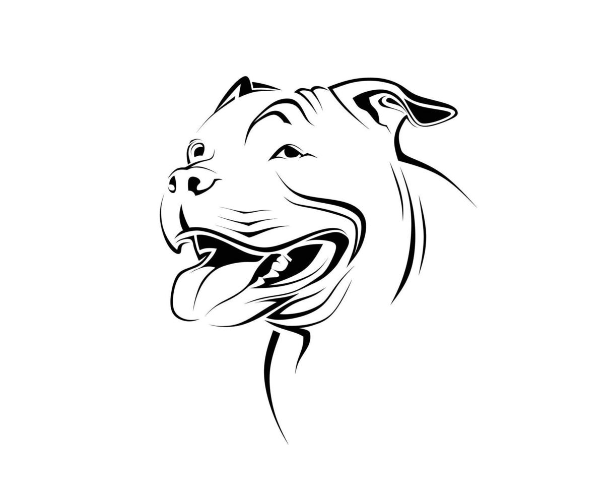 perro pitbull terrier americano. ilustración vectorial vector