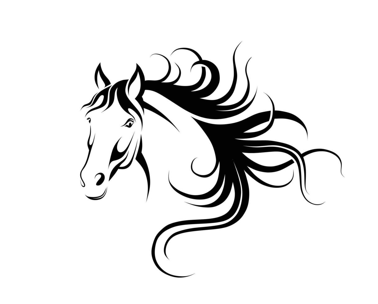 caballo de cabeza de silueta. ilustración vectorial vector
