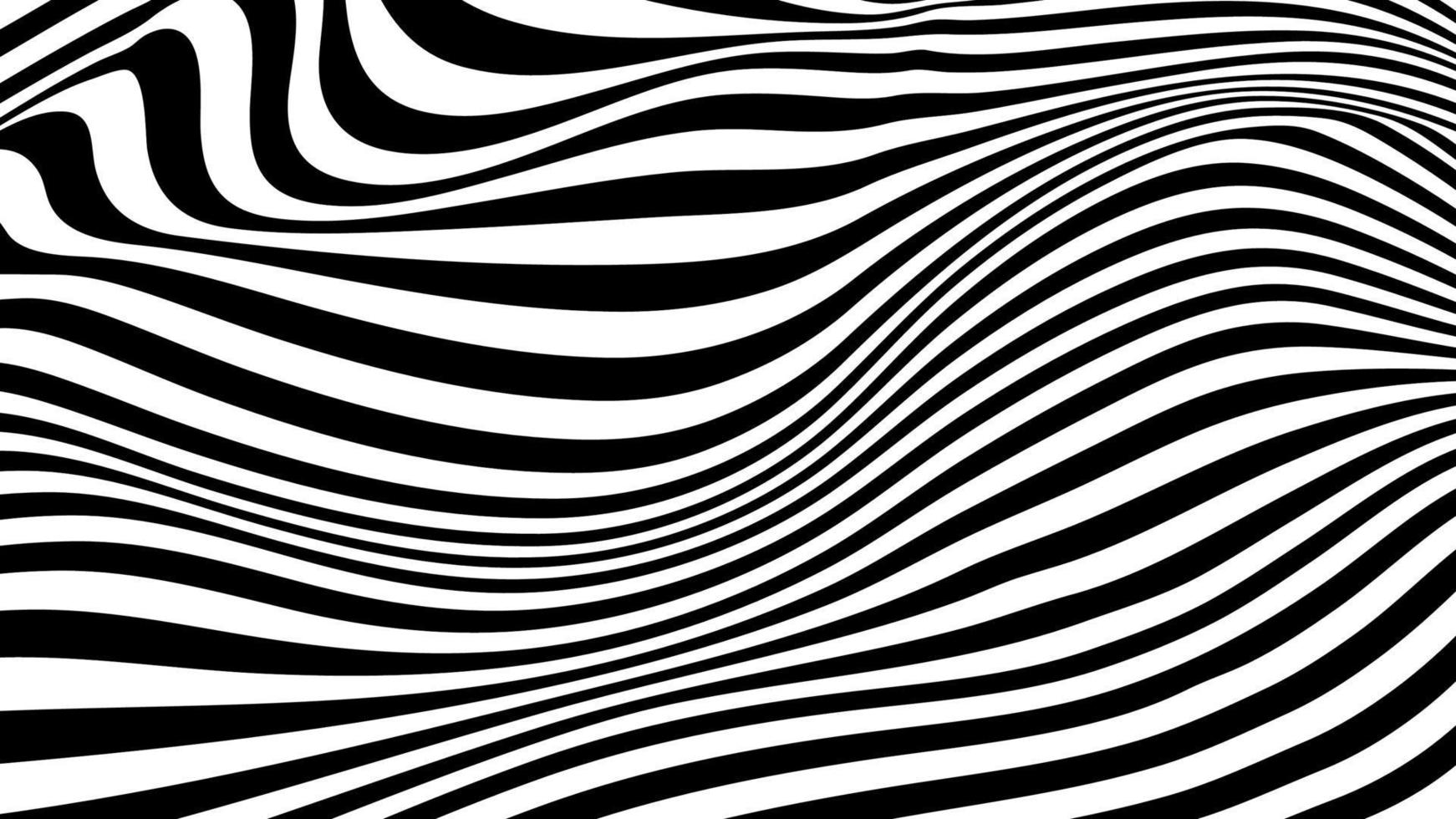 Black and white wave stripe optical abstract design. Vector background. curved lines.Vector