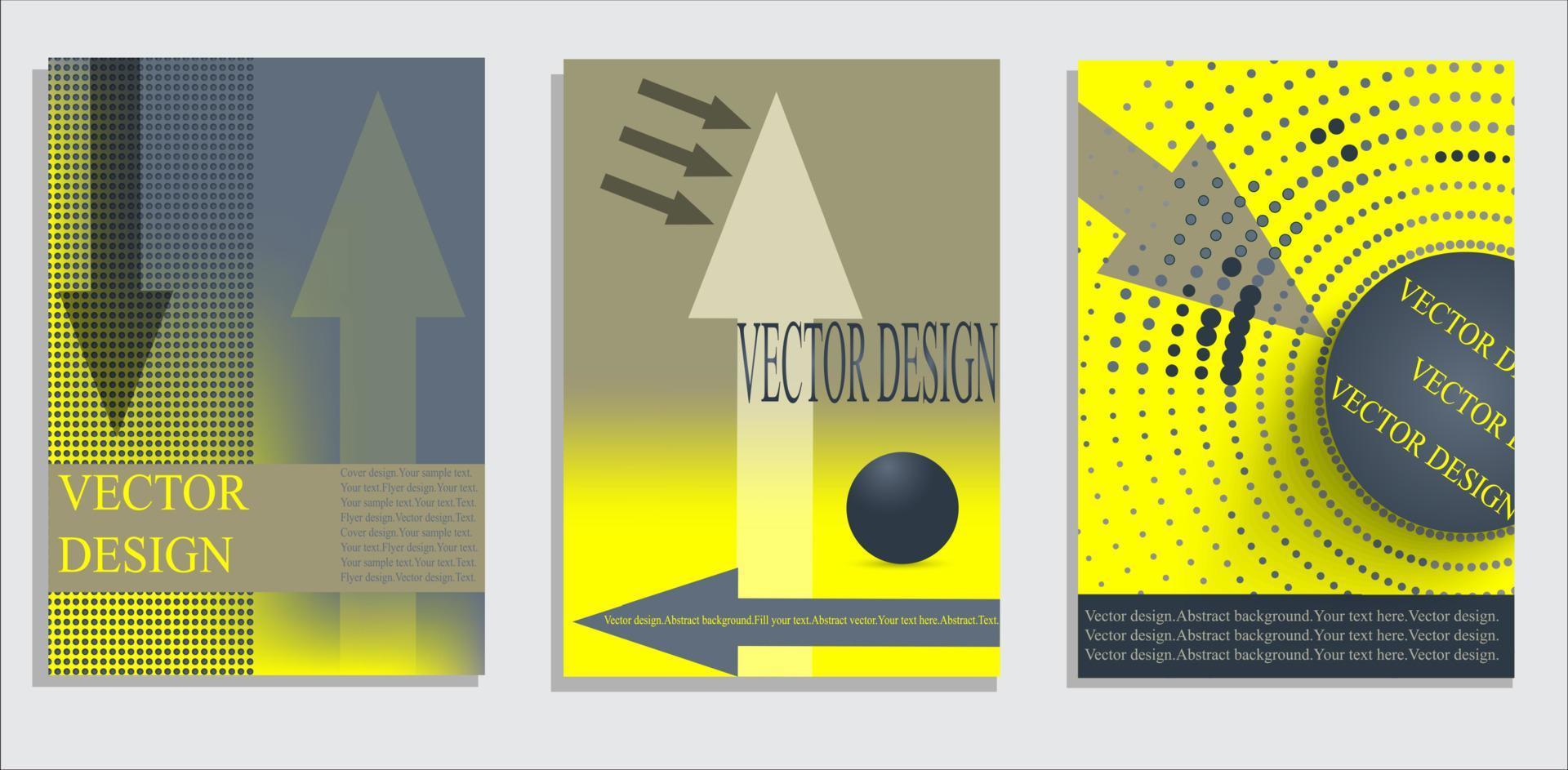 Collection of creative universal art postcards. Hand drawn texture. Trendy graphic design for banner, poster, card, cover, invitation, brochure, flyer. Brush stroke imitation .Vector illustration vector