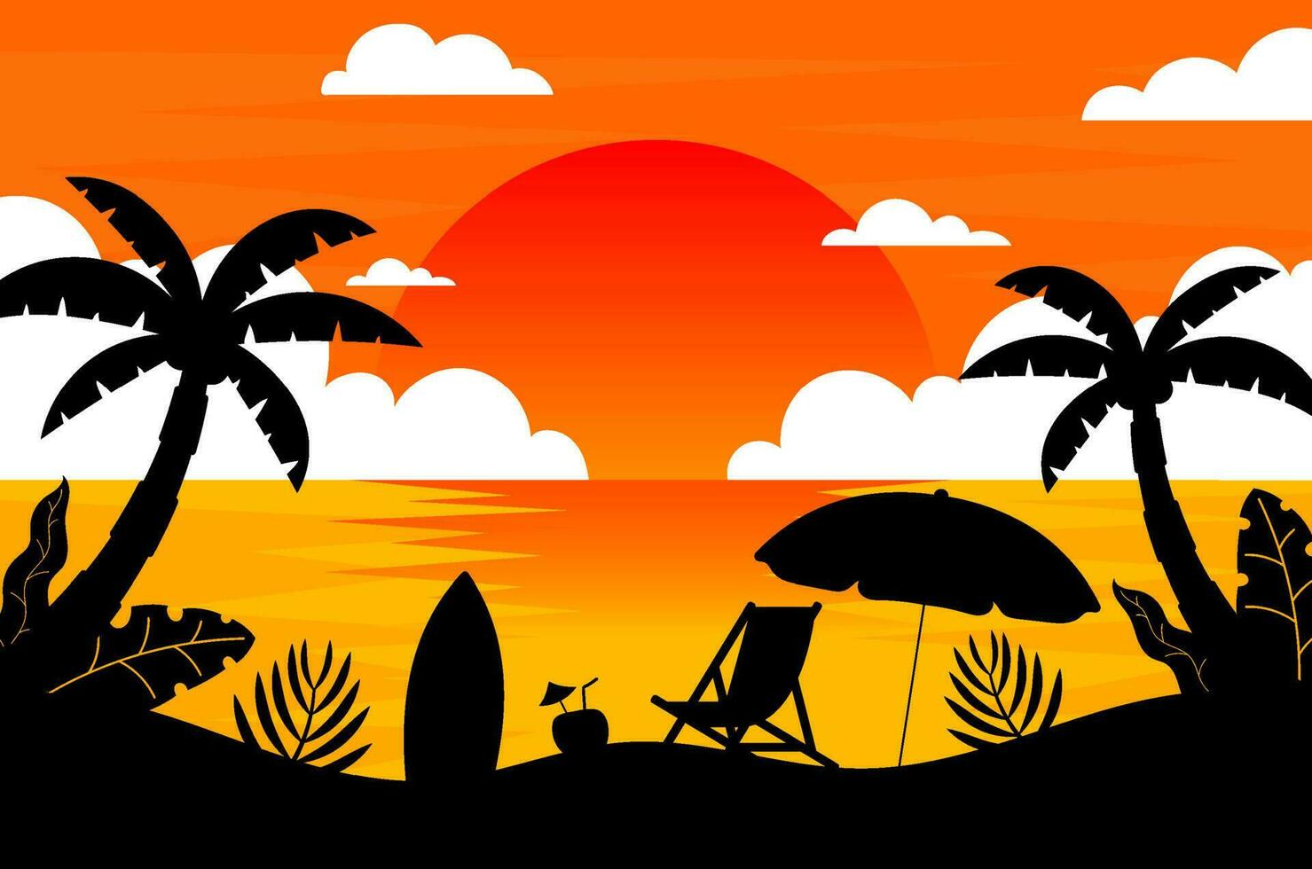 Summer Landscape Banner vector