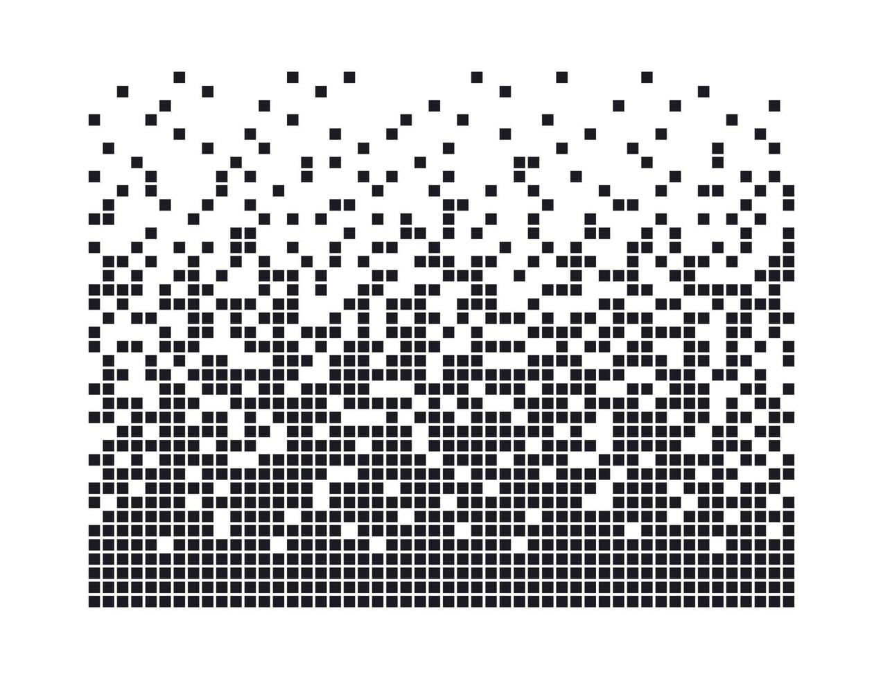 Pixel disintegration background. Decay effect. Dispersed dotted pattern. Concept of disintegration. Abstract pixel mosaic texture with simple square particles. Vector illustration on white background