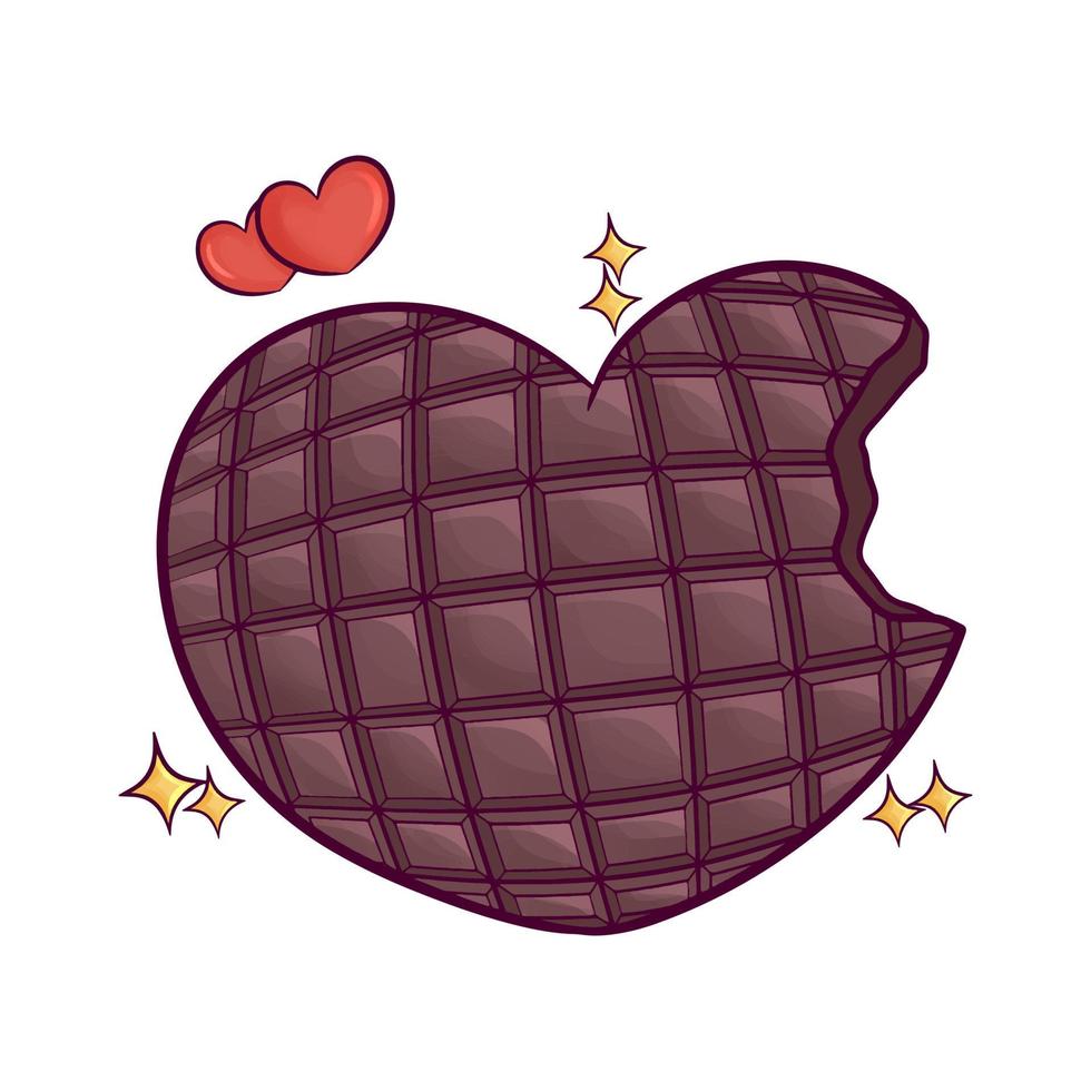 Hand drawn chocolate heart illustration vector