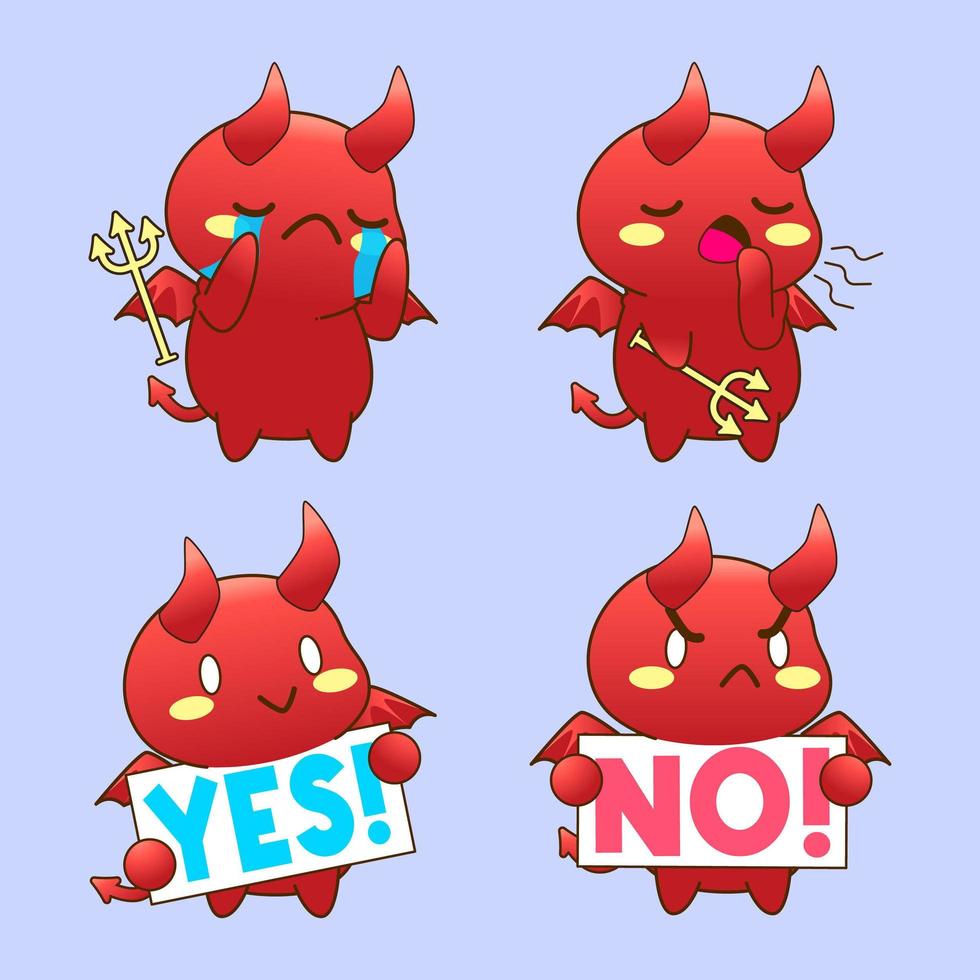 cute little devil drawing cartoon, devil and demon sticker vector