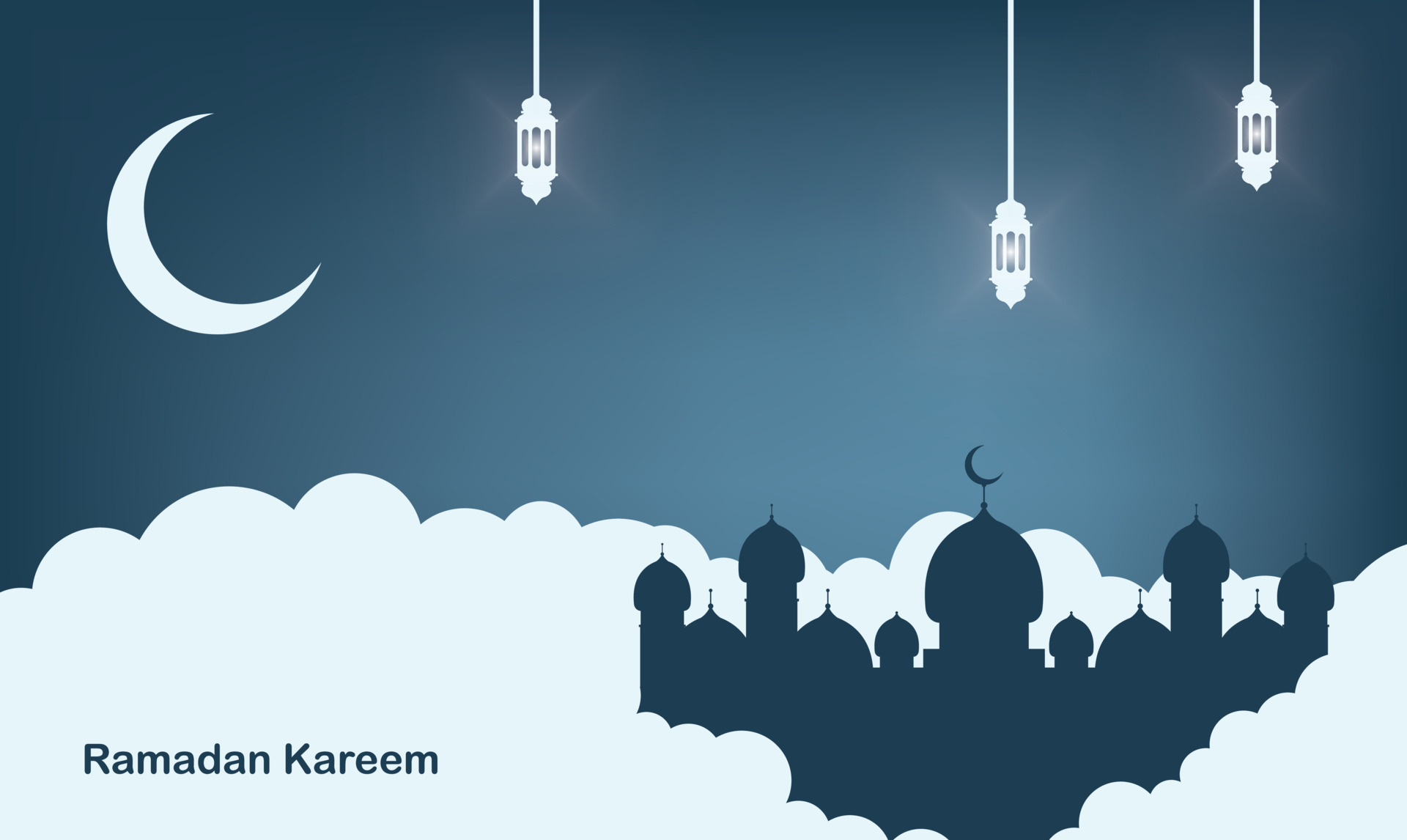 Realistic ramadan kareem flat eid al-fitr illustration mubarak
