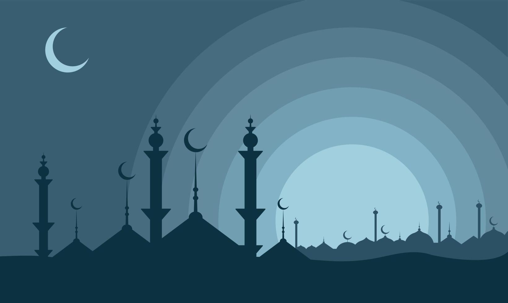 Realistic ramadan kareem flat eid al-fitr illustration mubarak wallpaper hari raya aidilfitri vector