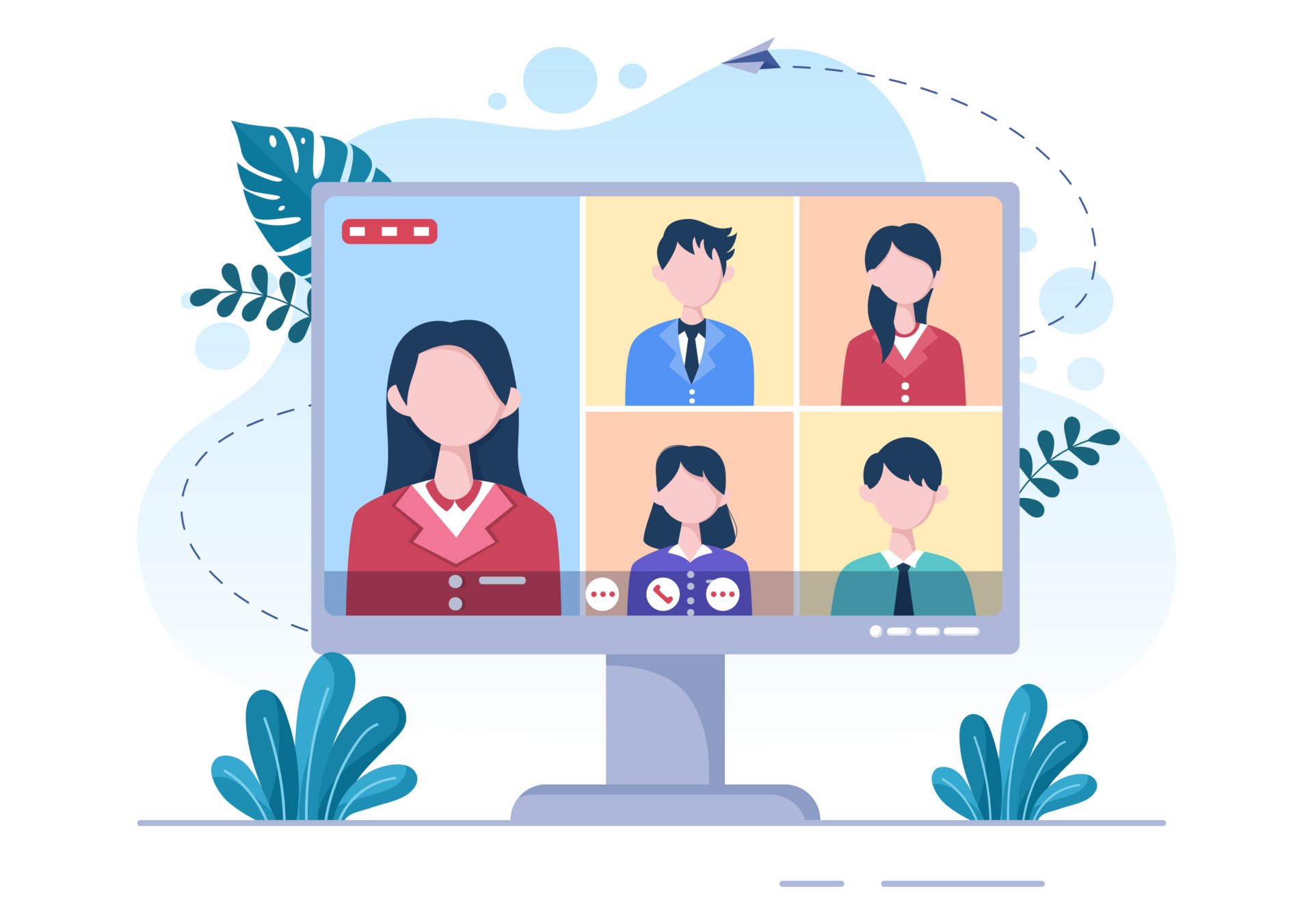 Conference Video Call by Remote Communication with Online Friends using a Smartphone or Computer via a Webcam for Working From Home in Flat Style Cartoon Illustration 6529760 Vector Art at Vecteezy Conference Video Call by Remote Communication with Online Friends using a Smartphone or Computer via a Webcam for Working From Home in Flat Style Cartoon Illustration 6529760 Vector Art at Vecteezy