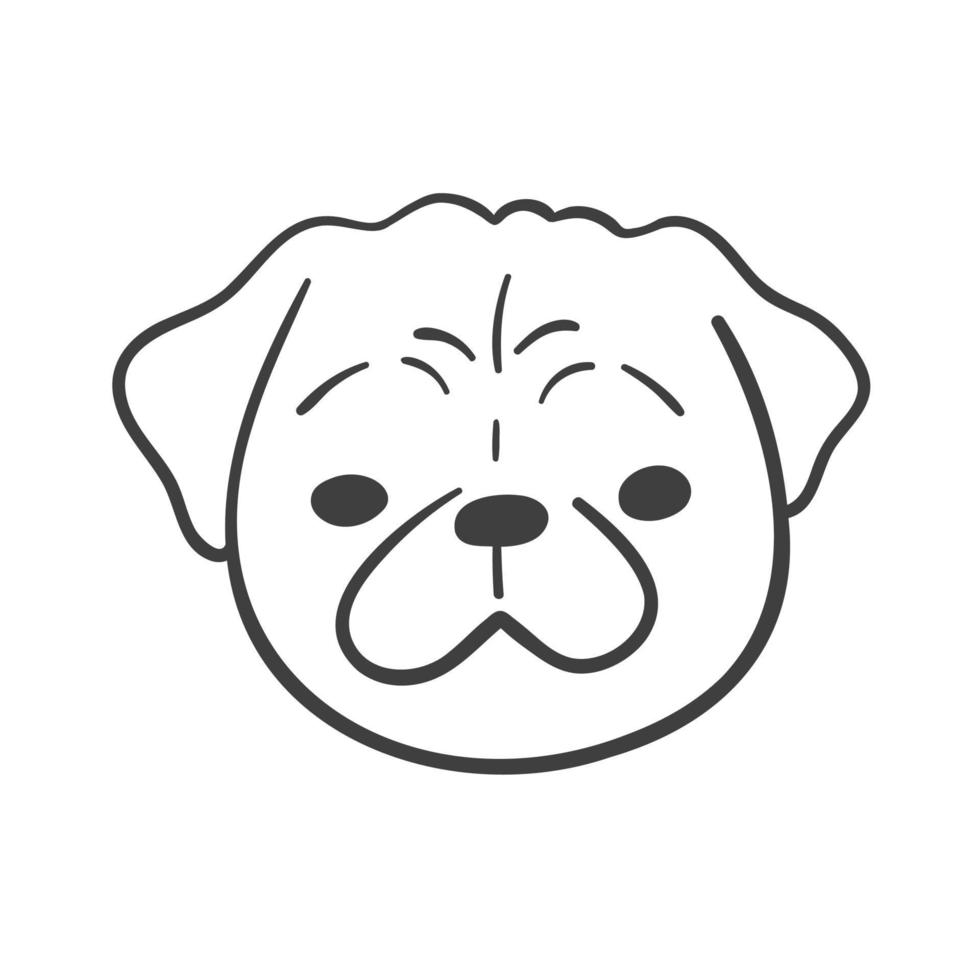 Lines of the faces of various breeds of dogs decorate coloring book for kids vector