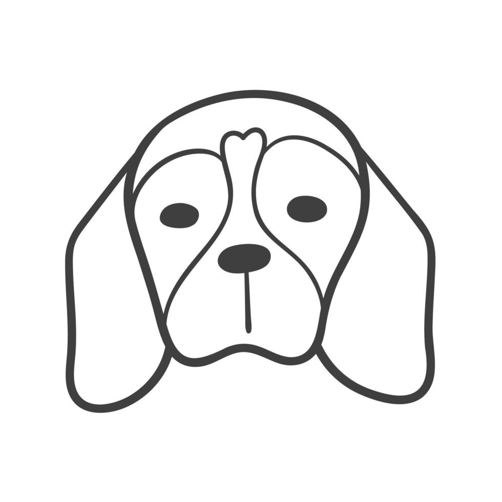 Lines of the faces of various breeds of dogs decorate coloring book for kids vector