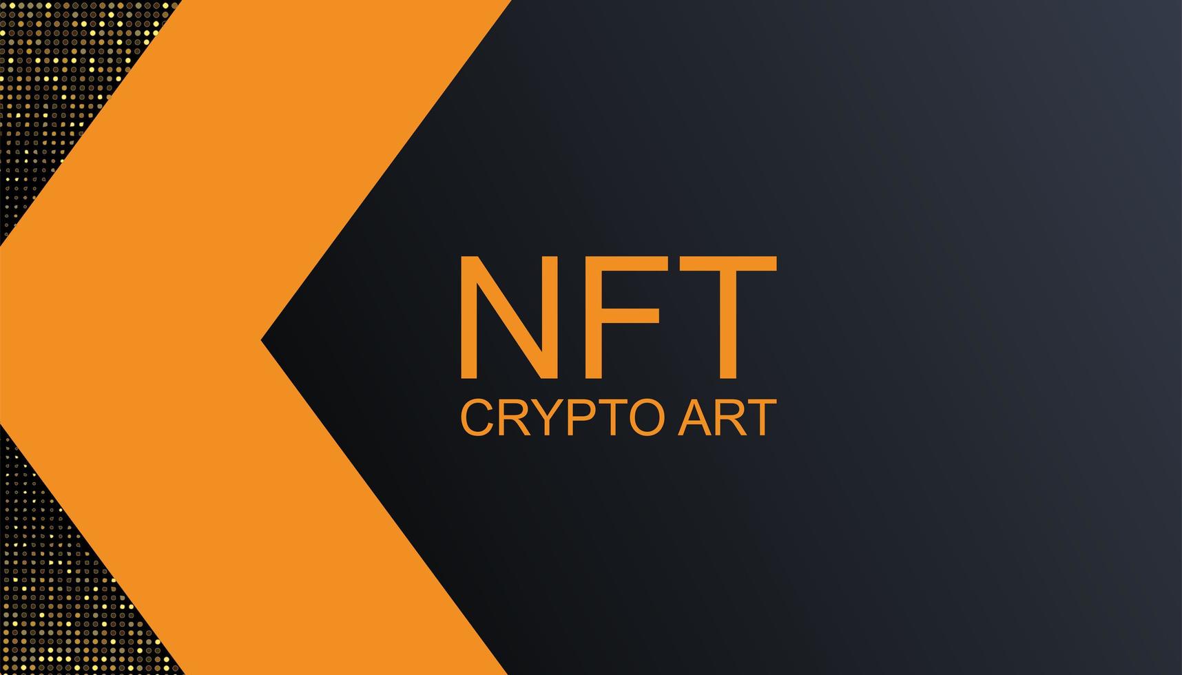 NFT crypto art background. Banner token with aspects of intellectual property. NFT token in blockchain technology in digital crypto art. vector