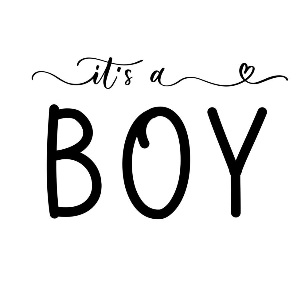 It's a Boy Baby Shower lettering invitation template. vector