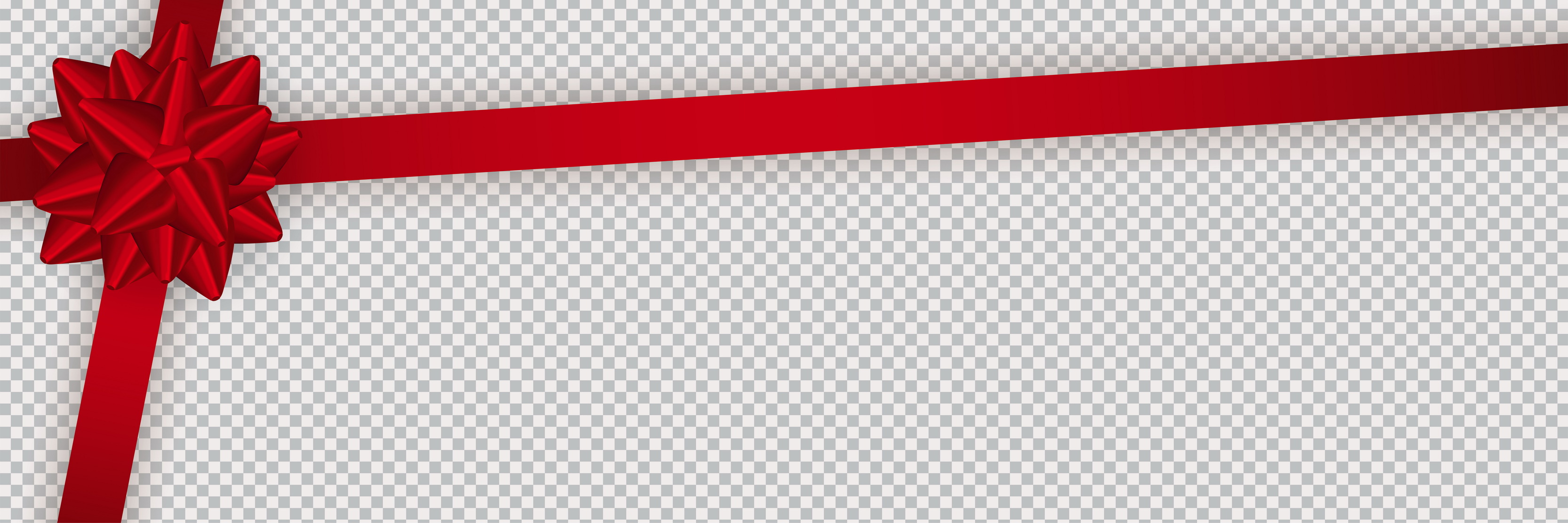 Realistic Red Bow And Ribbon Isolated On Transparent Background