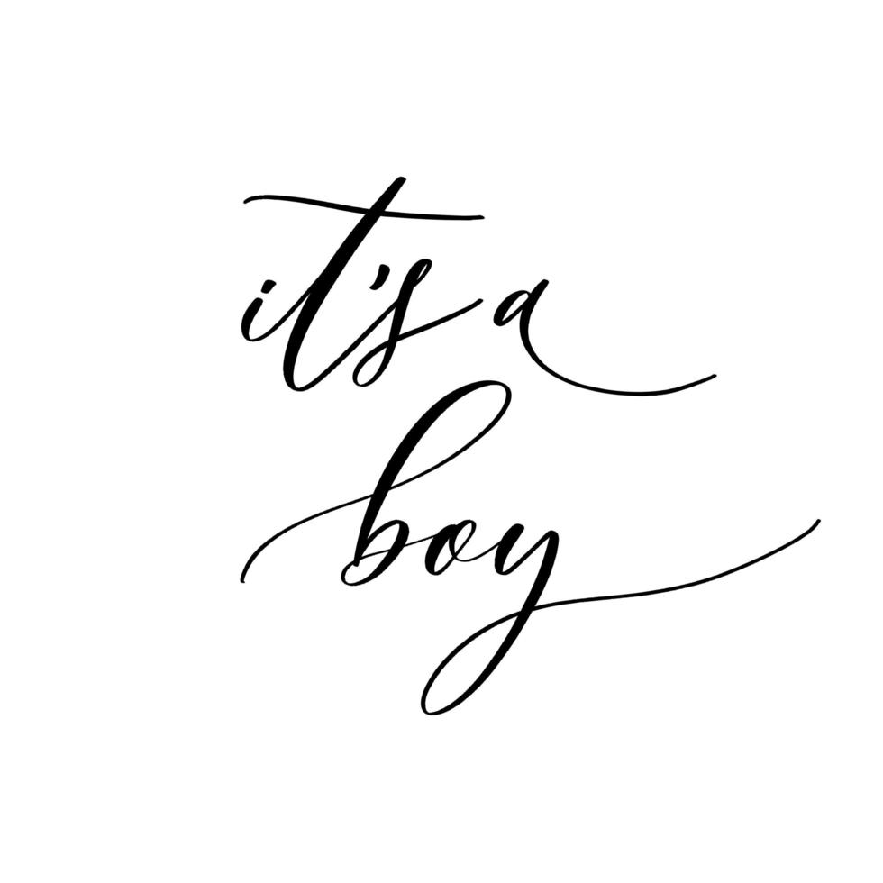 It's a boy. Baby shower inscription for babies clothes and nursery decorations. 6529927 Vector