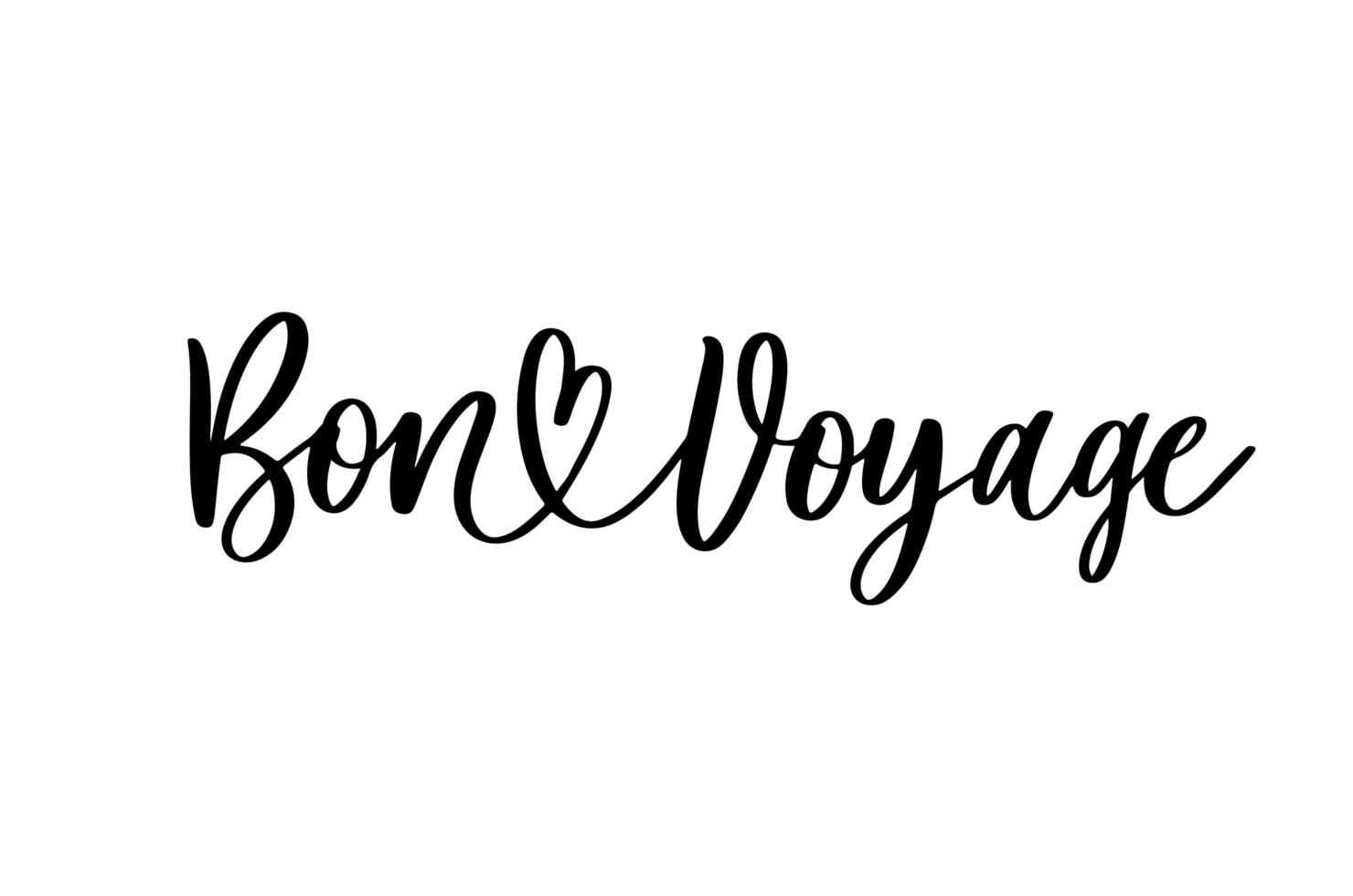 Bon Voyage Hand Lettering Vector. vector