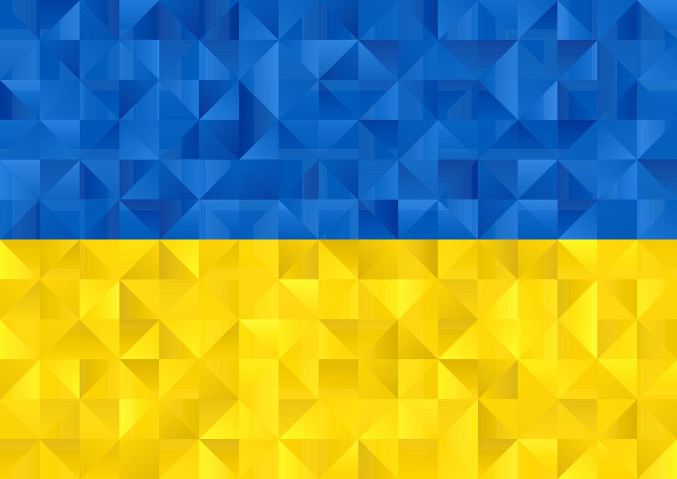 low poly ukraine flag background vector