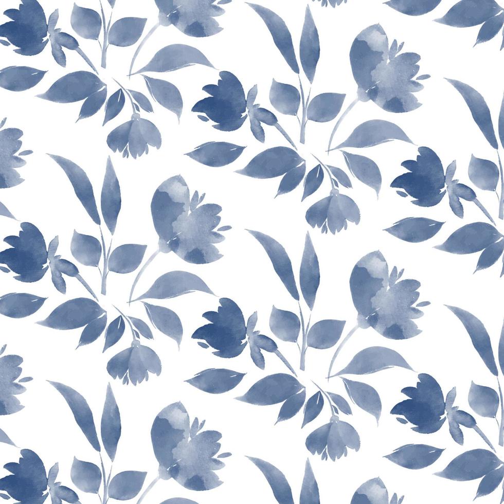 Hand painted floral watercolour pattern design vector