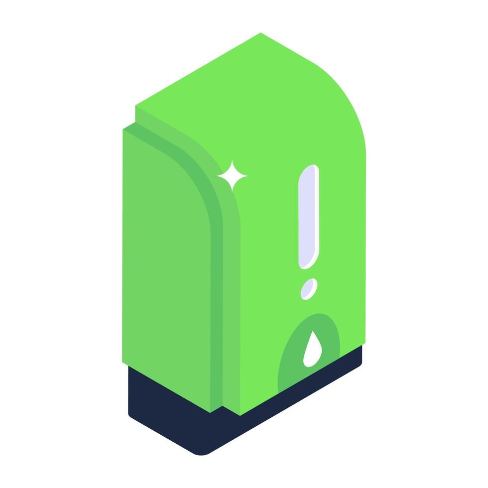 Soap dispenser icon in editable style, isometric vector