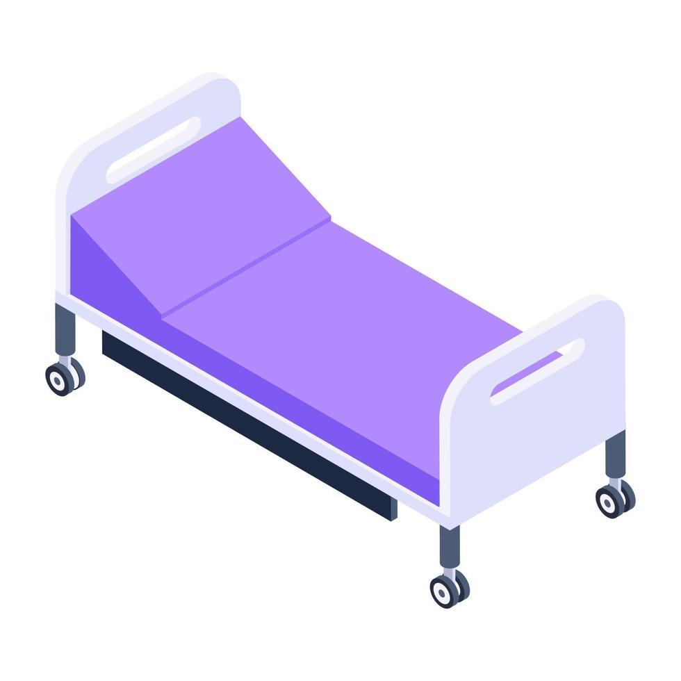 icono de cama de hospital, vector editable