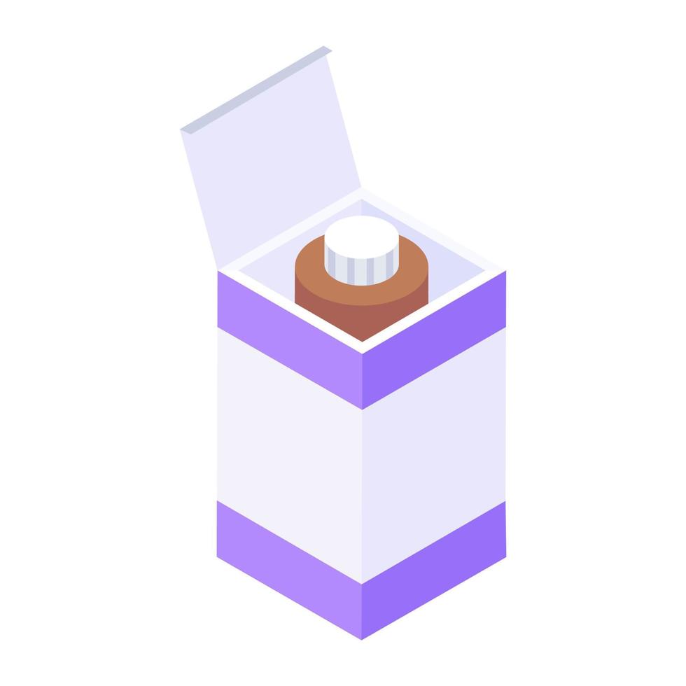 Syrup box vector in editable style, powder syrup