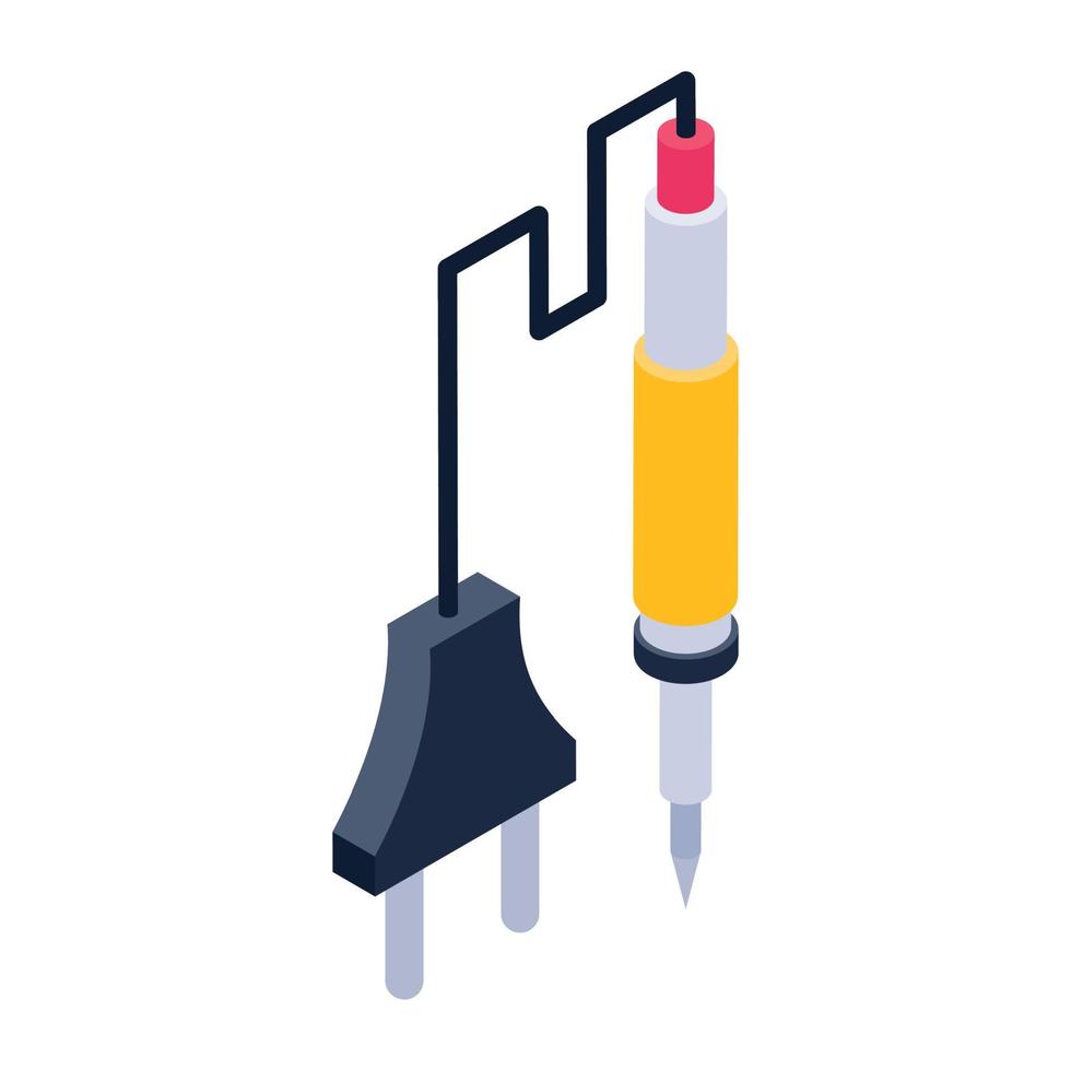 Power plug icon in isometric design, plug editable vector