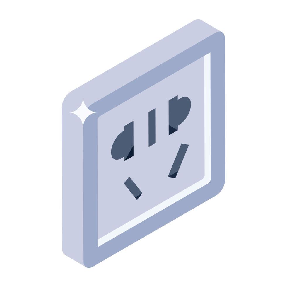 Editable design of power receptacle icon vector