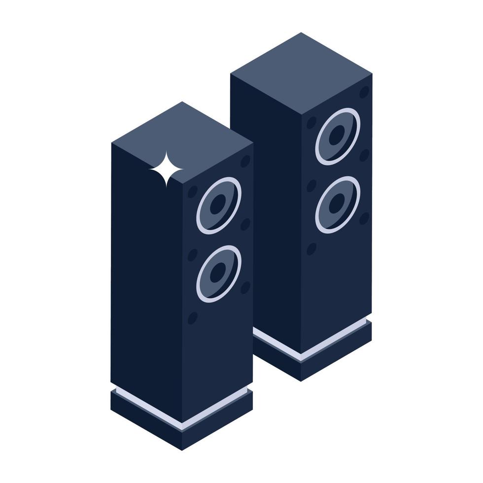 A stereo speakers vector in trendy isometric style