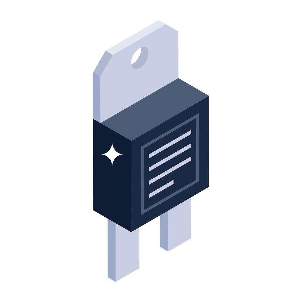 Power plug icon in isometric design, plug editable vector