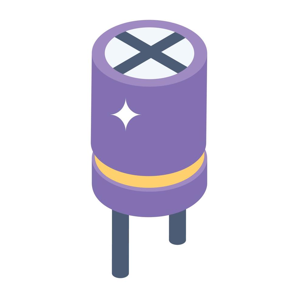 Power plug icon in isometric design, plug editable vector