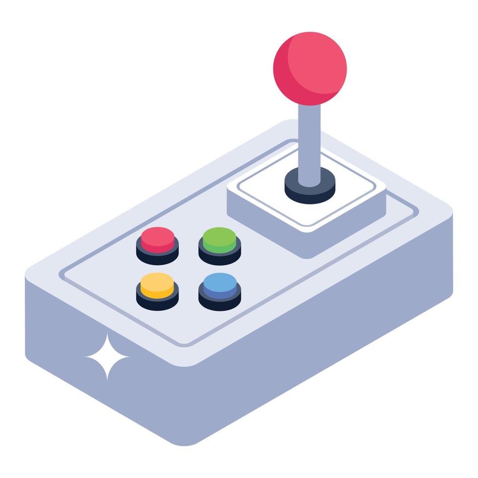 Joystick icon in isometric design, game console vector