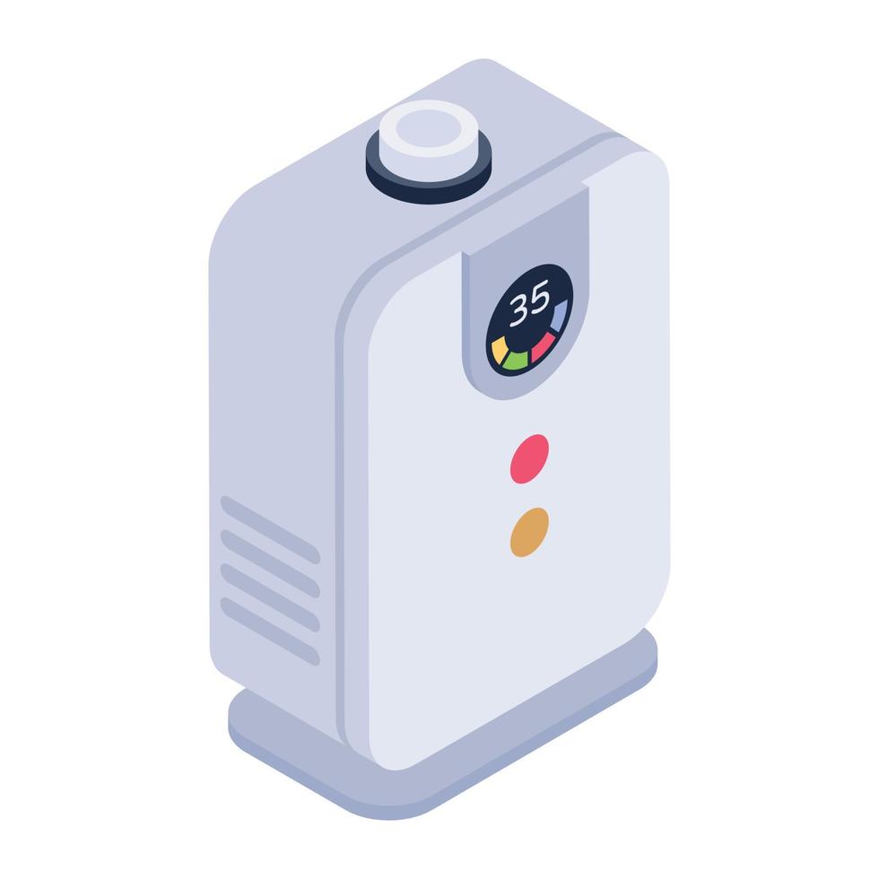 Isometric icon of instant geyser vector
