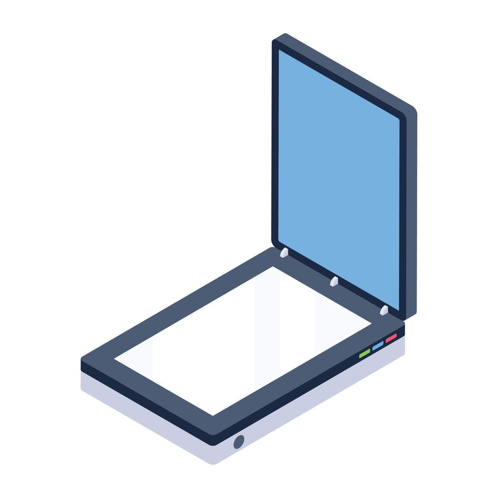 Scanner vector style, trendy icon of scanning machine