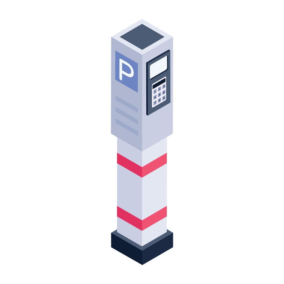 Public call facility, isometric icon of public phone booth vector