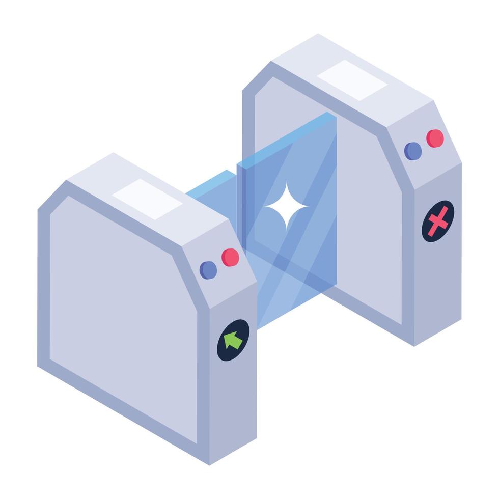 Icon of electric gates, editable isometric style vector