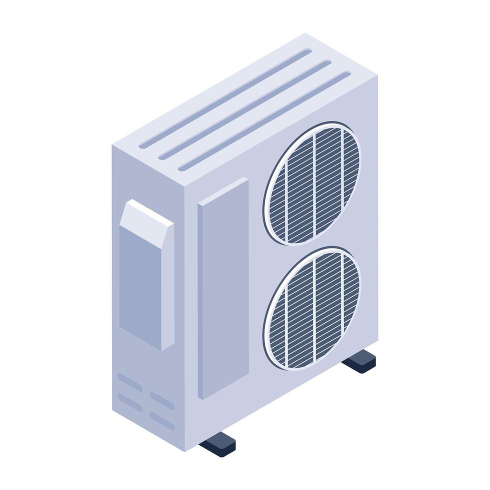 An isometric design of air chiller icon vector