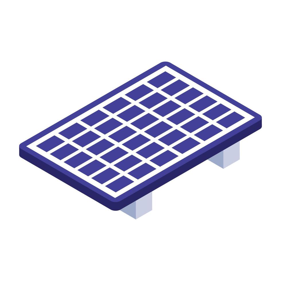 Editable isometric style of solar panel icon vector