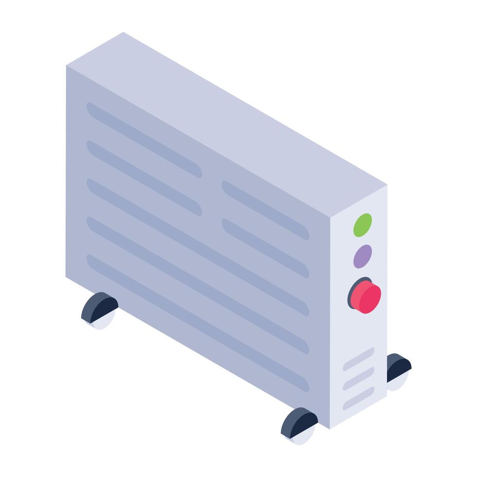 Editable design of electric radiator icon vector