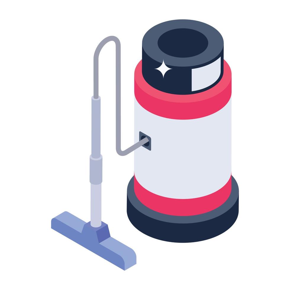 Icon of vacuum cleaner in isometric style, carpet cleaning machine vector