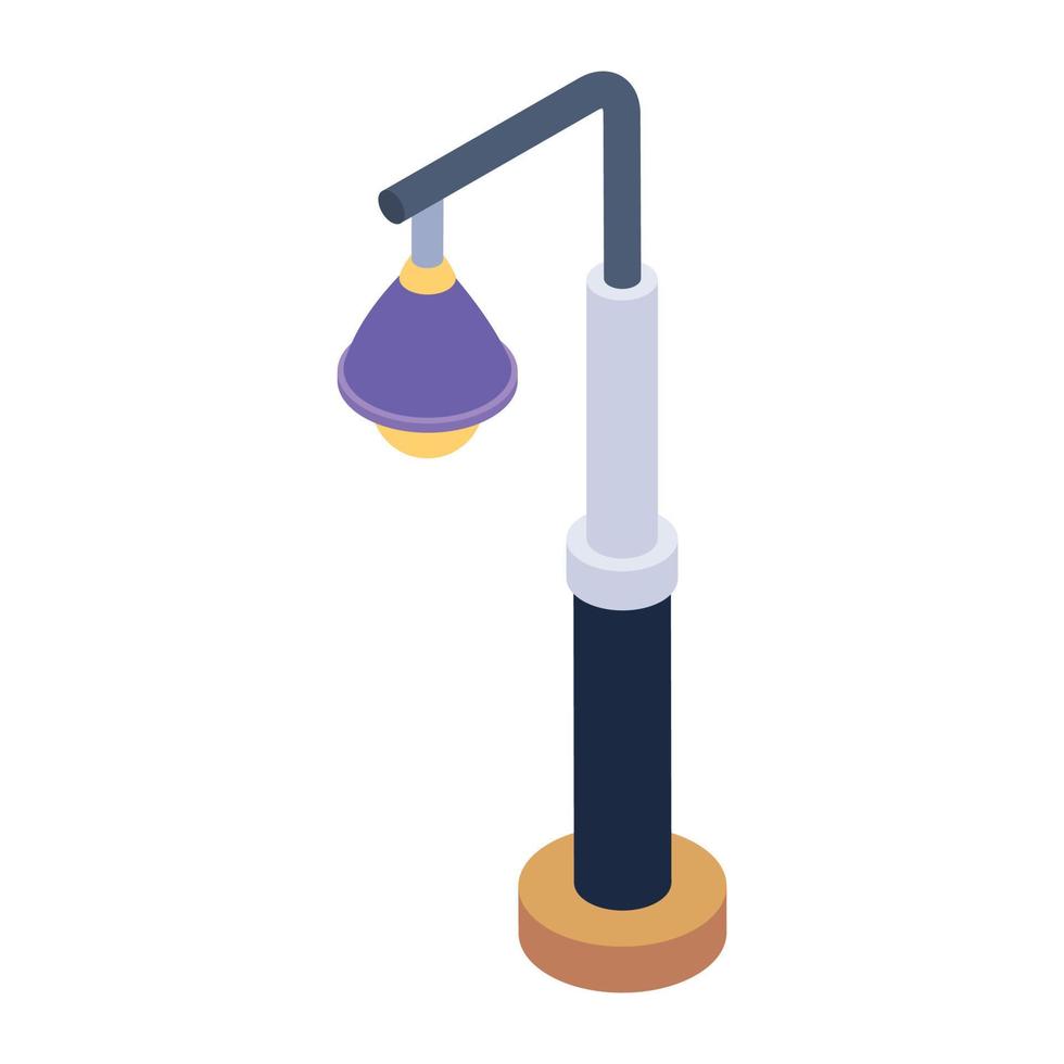 Editable isometric design of street lighting icon vector