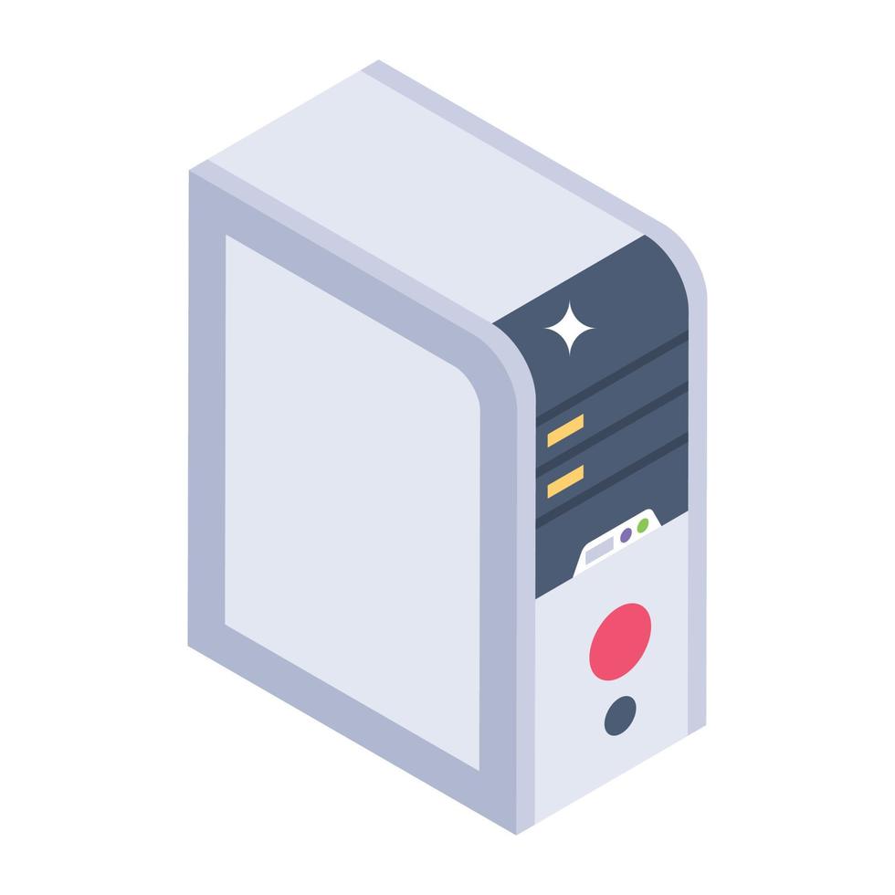 Cpu icon in isometric design, central processing unit vector