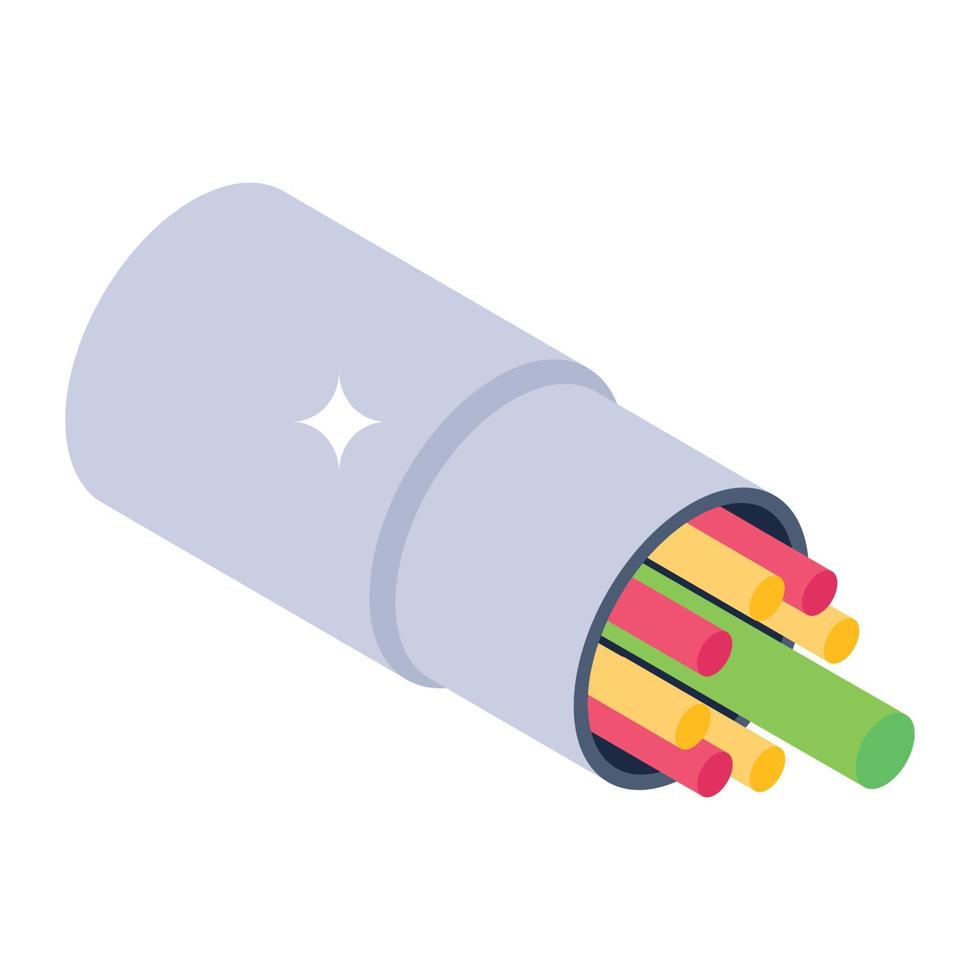 Isometric design of electrical fibers icon vector